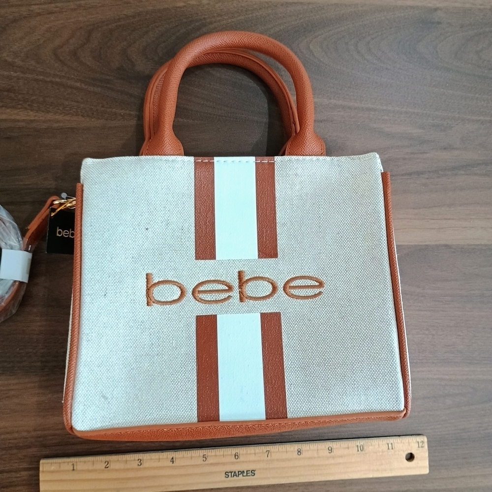 bebe Tan and White Mini Bag